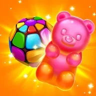 Sweet Candy Match app icon: a pink gummy bear beside a patterned candy ball